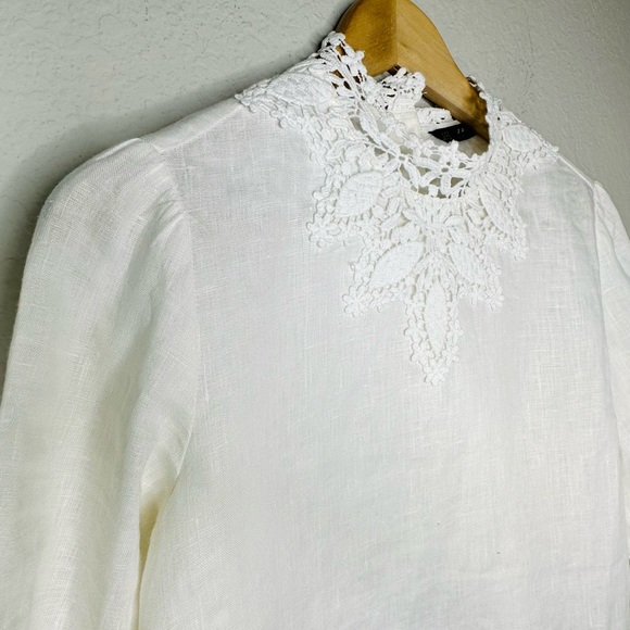 Zara Linen Crochet Top - Picture 9 of 16